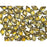 Czech Glass GemDuo, 2-Hole Diamond Shaped Beads 8x5mm, Backlit Menthol/Gold Splash  (2.5" Tube)
