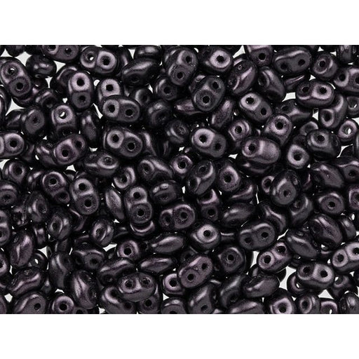 Matubo SuperDuo 2 x 5mm Metallic Suede Dark Plum 2-Hole Seed Bead 2.5-Inch Tube