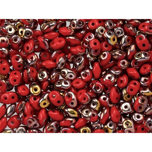 Matubo SuperDuo 2 x 5mm Apollo Opaque Red 2-Hole Seed Bead 2.5-Inch Tube