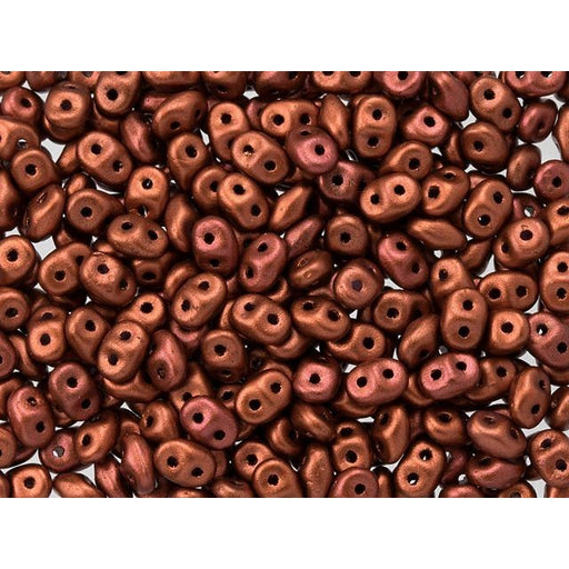 Czech Glass Matubo, 2-Hole SuperDuo Beads 2x5mm, Matte Metallic Antique Copper (2.5" Tube)