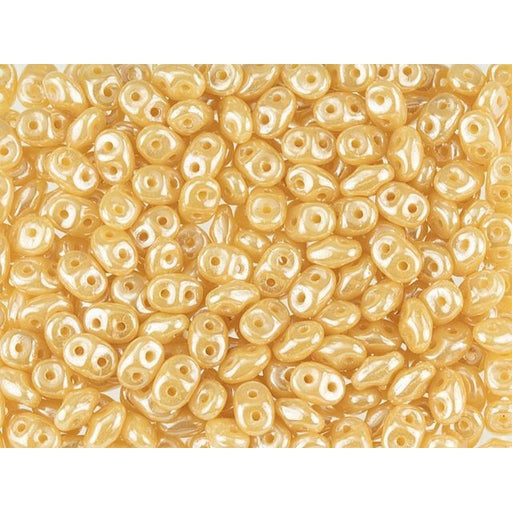 Matubo SuperDuo 2 x 5mm Opaque Beige Luster 2-Hole Seed Bead 2.5-Inch Tube