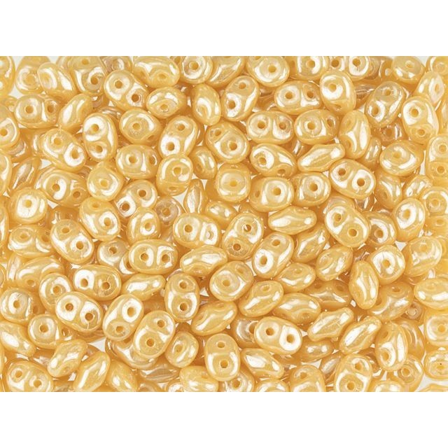 Matubo SuperDuo 2 x 5mm Opaque Beige Luster 2-Hole Seed Bead 2.5-Inch Tube