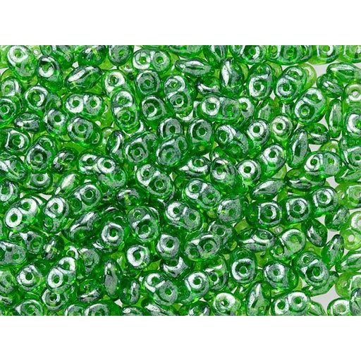 Matubo SuperDuo 2 x 5mm Green Luster 2-Hole Seed Bead 2.5-Inch Tube