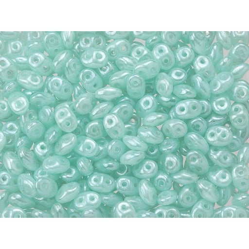 Matubo SuperDuo 2 x 5mm Milky Peridot Luster 2-Hole Seed Bead 2.5-Inch Tube