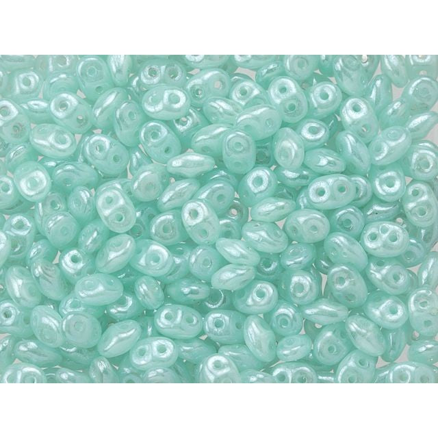 Matubo SuperDuo 2 x 5mm Milky Peridot Luster 2-Hole Seed Bead 2.5-Inch Tube