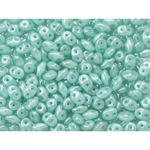 Matubo SuperDuo 2 x 5mm Seafoam Luster 2-Hole Seed Bead 2.5-Inch Tube