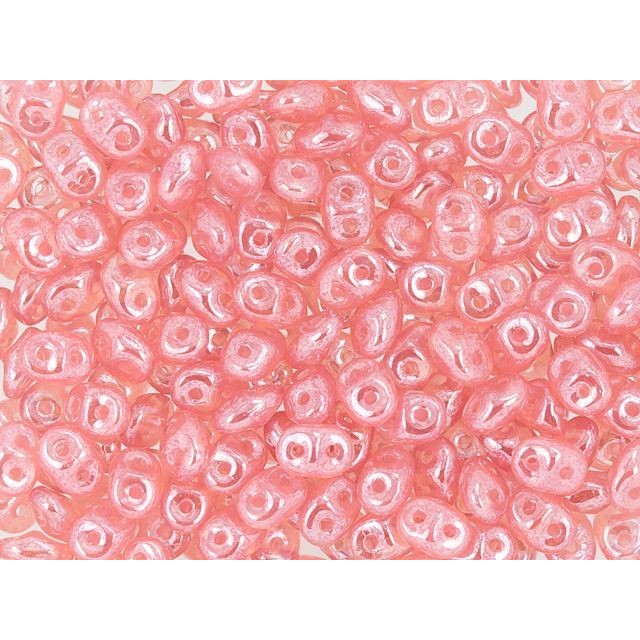 Matubo SuperDuo 2 x 5mm Milky Pink Luster 2-Hole Seed Bead 2.5-Inch Tube