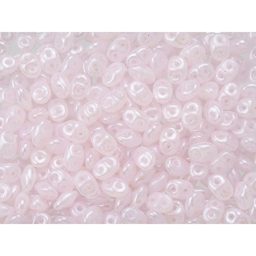 Matubo SuperDuo 2 x 5mm Milky Soft Rosaline Luster 2-Hole Seed Bead 2.5-Inch Tube