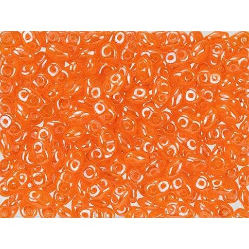 Matubo SuperDuo 2 x 5mm Milky Orange Luster 2-Hole Seed Bead 2.5-Inch Tube