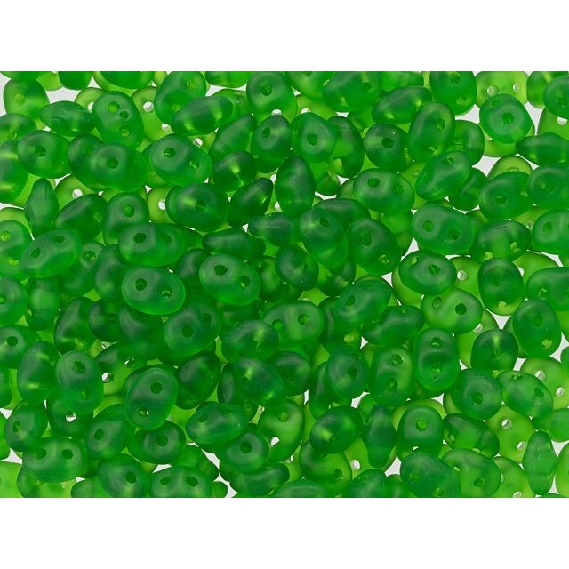 Matubo SuperDuo 2 x 5mm Matte Chrysolite 2-Hole Seed Bead 2.5-Inch Tube