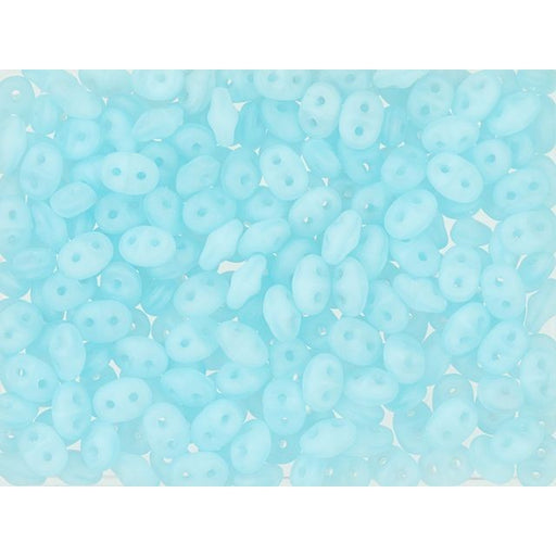 Matubo SuperDuo 2 x 5mm Matte Milky Aquamarine 2-Hole Seed Bead 2.5-Inch Tube