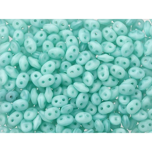 Matubo SuperDuo 2 x 5mm Matte Milky Seafoam 2-Hole Seed Bead 2.5-Inch Tube