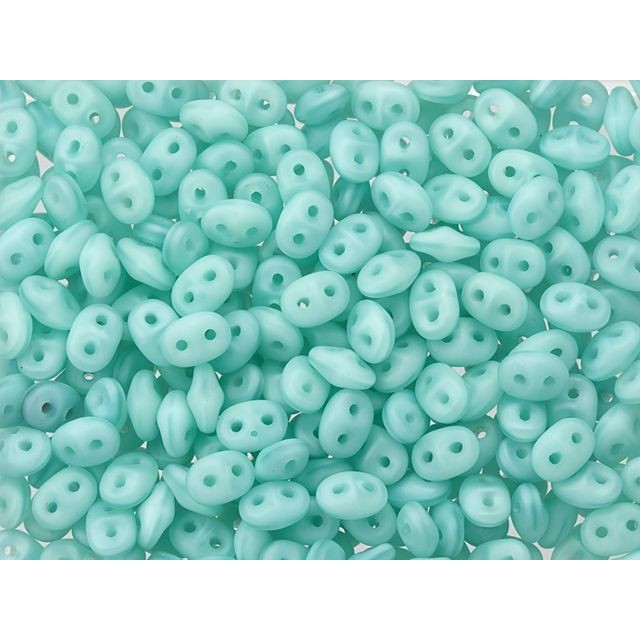 Matubo SuperDuo 2 x 5mm Matte Milky Seafoam 2-Hole Seed Bead 2.5-Inch Tube