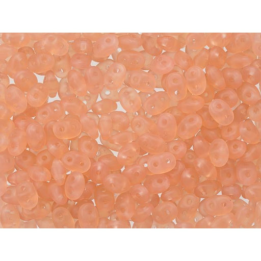 Matubo SuperDuo 2 x 5mm Matte Milky Pink 2-Hole Seed Bead 2.5-Inch Tube