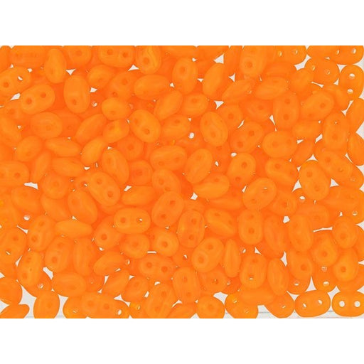 Matubo SuperDuo 2 x 5mm Matte Milky Orange 2-Hole Seed Bead 2.5-Inch Tube