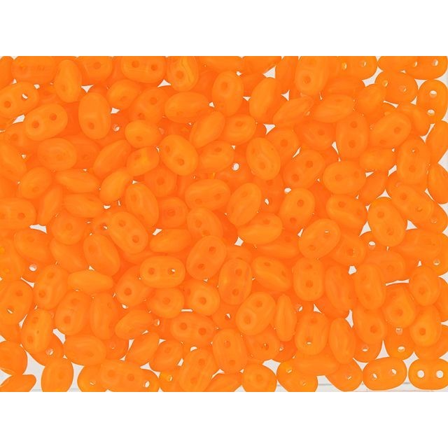 Matubo SuperDuo 2 x 5mm Matte Milky Orange 2-Hole Seed Bead 2.5-Inch Tube