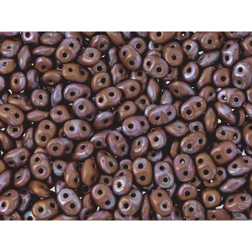 Matubo SuperDuo 2 x 5mm Opaque Umber Matte Nebula 2-Hole Seed Bead 2.5-Inch Tube