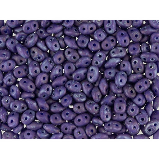 Matubo SuperDuo 2 x 5mm Opaque Blue Matte Nebula 2-Hole Seed Bead 2.5-Inch Tube