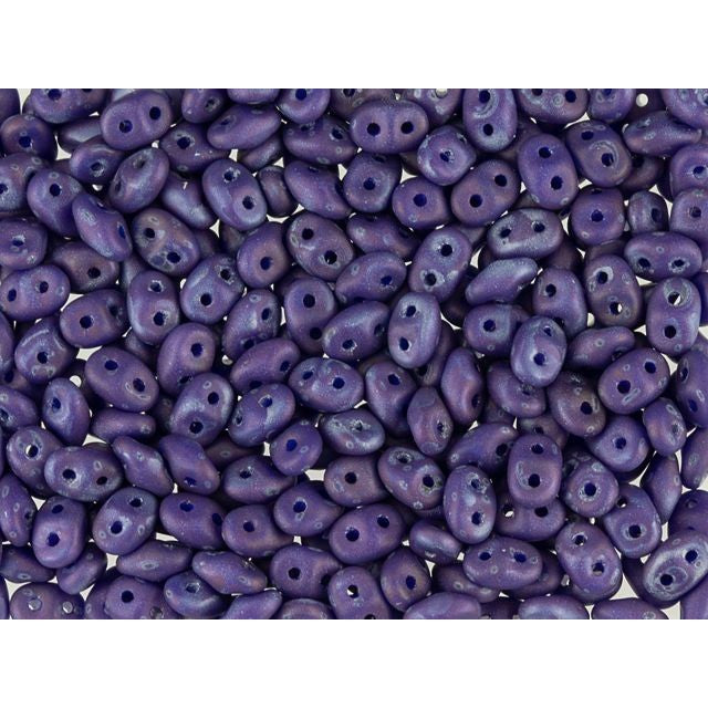 Matubo SuperDuo 2 x 5mm Opaque Blue Matte Nebula 2-Hole Seed Bead 2.5-Inch Tube