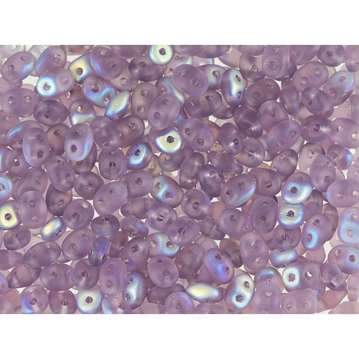 Matubo SuperDuo 2 x 5mm Tanzanite AB Matte 2-Hole Seed Bead 2.5-Inch Tube