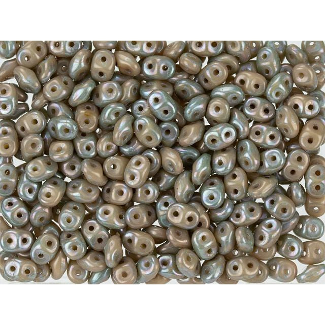 Matubo SuperDuo 2 x 5mm Opaque Beige Nebula 2-Hole Seed Bead 2.5-Inch Tube