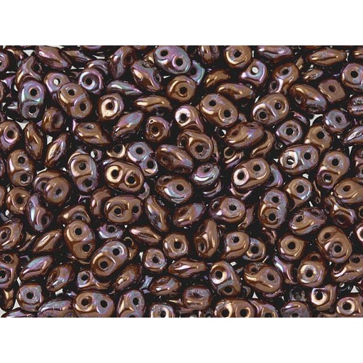 Matubo SuperDuo 2 x 5mm Opaque Umber Nebula 2-Hole Seed Bead 2.5-Inch Tube