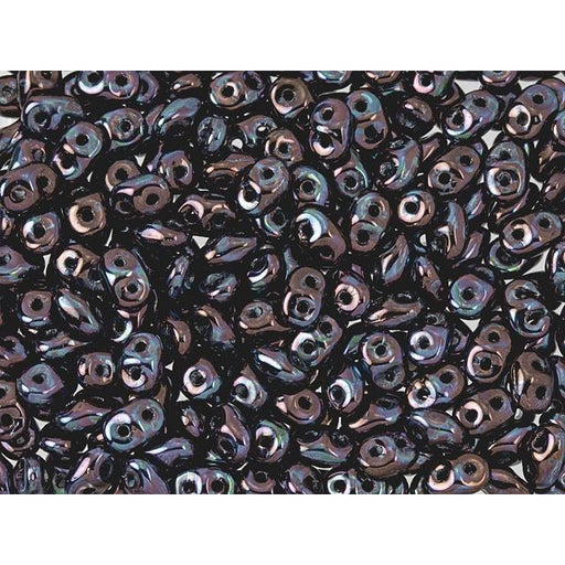 Matubo SuperDuo 2 x 5mm Jet Nebula 2-Hole Seed Bead 2.5-Inch Tube