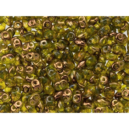 Matubo SuperDuo 2 x 5mm Jonquil Half Bronze Luster 2-Hole Seed Bead 2.5-Inch Tube