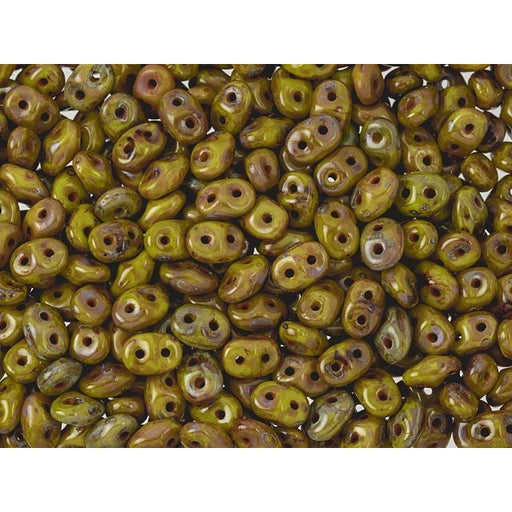 Matubo SuperDuo 2 x 5mm Opaque Yellow Picasso 2-Hole Seed Bead 2.5-Inch Tube