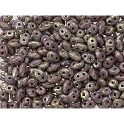 Matubo SuperDuo 2 x 5mm Opaque Amethyst Silver Picasso 2-Hole Seed Bead 2.5-Inch Tube