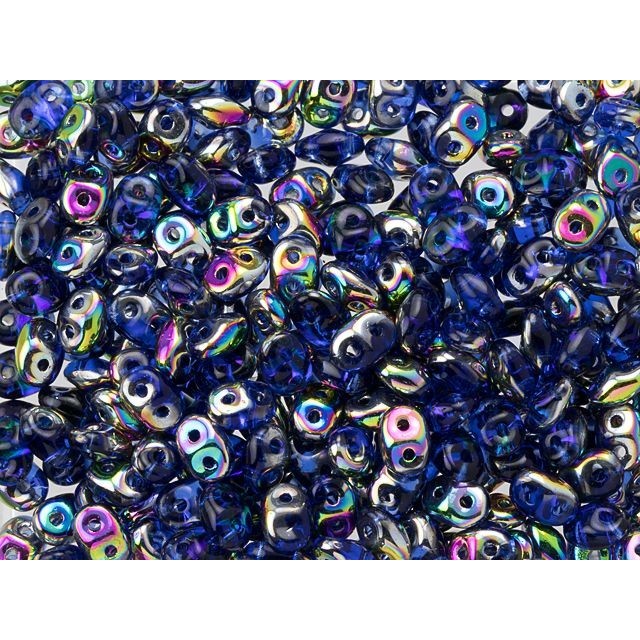 Matubo SuperDuo 2 x 5mm Sapphire Vitral 2-Hole Seed Bead 2.5-Inch Tube