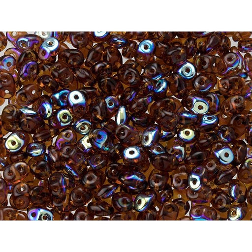 Matubo SuperDuo 2 x 5mm Smoky Topaz AB 2-Hole Seed Bead 2.5-Inch Tube