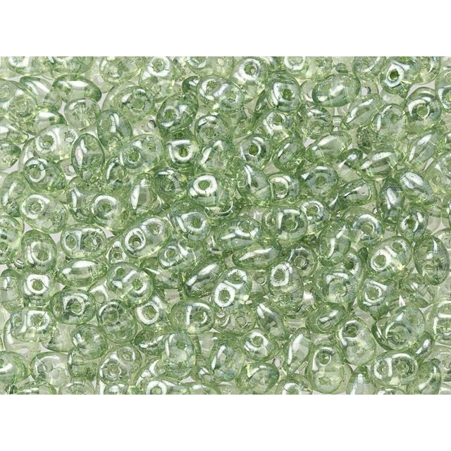 Matubo SuperDuo 2 x 5mm Prairie Green Luster 2-Hole Seed Bead 2.5-Inch Tube