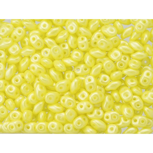 Matubo SuperDuo 2 x 5mm Yellow Pearl Shine 2-Hole Seed Bead 2.5-Inch Tube