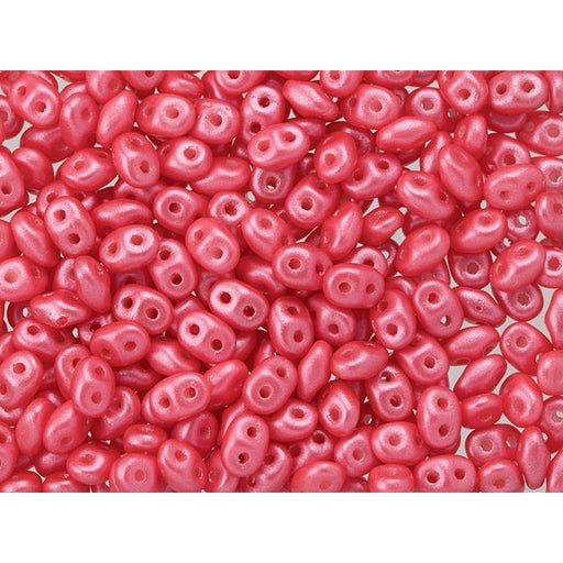 Matubo SuperDuo 2 x 5mm Coral Pink Pearl Shine 2-Hole Seed Bead 2.5-Inch Tube