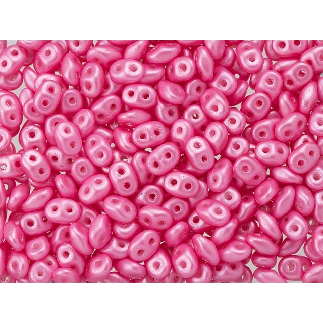 Matubo SuperDuo 2 x 5mm Baby Pink Pearl Shine 2-Hole Seed Bead 2.5-Inch Tube