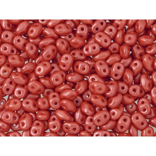 Matubo SuperDuo 2 x 5mm Dark Peach Pearl Shine 2-Hole Seed Bead 2.5-Inch Tube