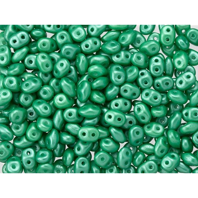 Matubo SuperDuo 2 x 5mm Mint Green Pearl Shine 2-Hole Seed Bead 2.5-Inch Tube