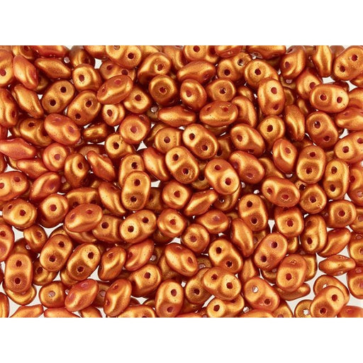 Matubo SuperDuo 2 x 5mm Burnt Orange Gold Shine 2-Hole Seed Bead 2.5-Inch Tube