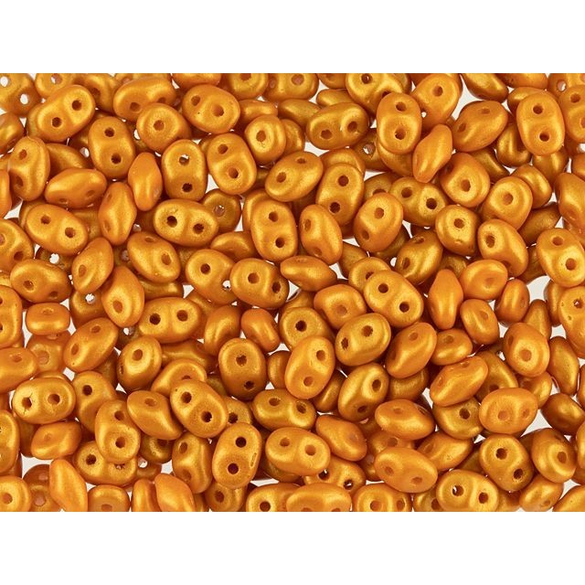 Matubo SuperDuo 2 x 5mm Orange Gold Shine 2-Hole Seed Bead 2.5-Inch Tube