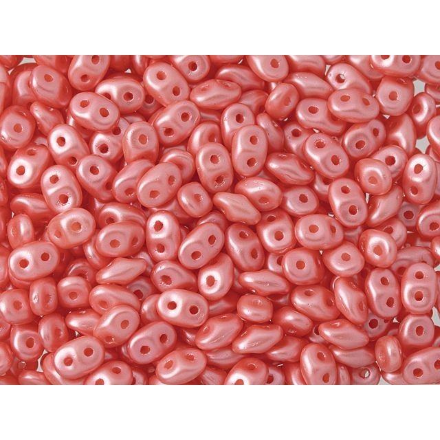 Matubo SuperDuo 2 x 5mm Paradise Pink Pearl Coat 2-Hole Seed Bead 2.5-Inch Tube