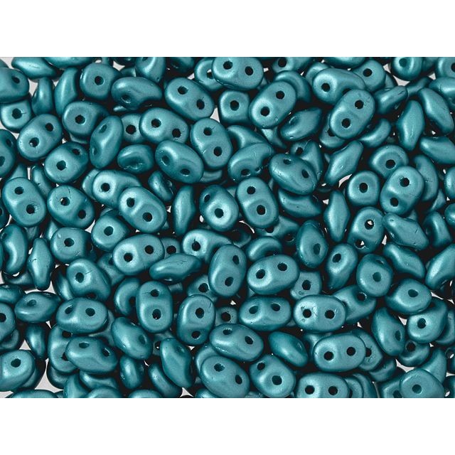 Matubo SuperDuo 2 x 5mm Dark Teal Pearl Coat 2-Hole Seed Bead 2.5-Inch Tube