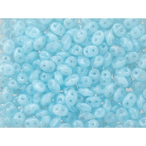 Matubo SuperDuo 2 x 5mm Milky Aquamarine 2-Hole Seed Bead 2.5-Inch Tube