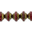 Czech Glass Beads, Saturn 10x8mm, Red Opaline with Antique Bronze Finish, by Raven's Journey (1 Strand)