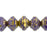 Czech Glass Beads, Saturn 10x8mm, Purple Opaline with Antique Gold Finish, by Raven's Journey (1 Strand)