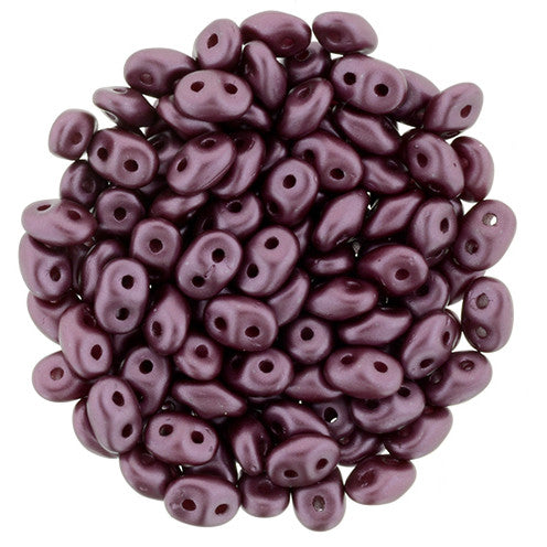 Matubo SuperDuo 2 x 5mm Pearl Coat - Plum 2-Hole Seed Bead 2.5-Inch Tube