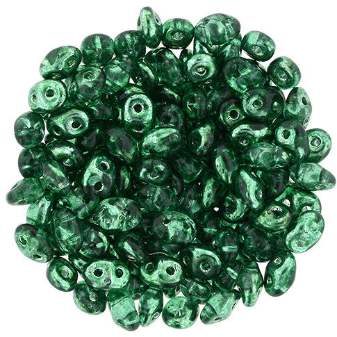 Matubo SuperDuo 2 x 5mm Mirror - Green 2-Hole Seed Bead 2.5-Inch Tube