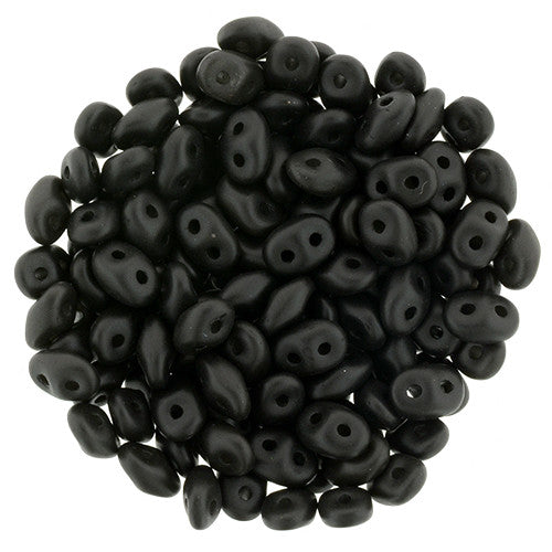 Matubo SuperDuo 2 x 5mm Satin Metallic Black 2-Hole Seed Bead 2.5-Inch Tube