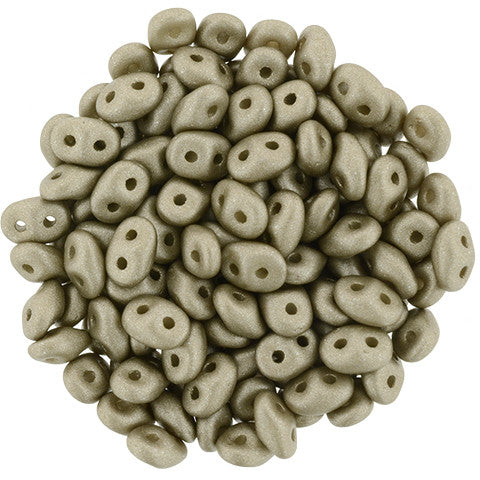 Matubo SuperDuo 2 x 5mm Satin Metallic Khaki 2-Hole Seed Bead 2.5-Inch Tube