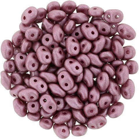 Matubo SuperDuo 2 x 5mm Satin Metallic Rouge 2-Hole Seed Bead 2.5-Inch Tube